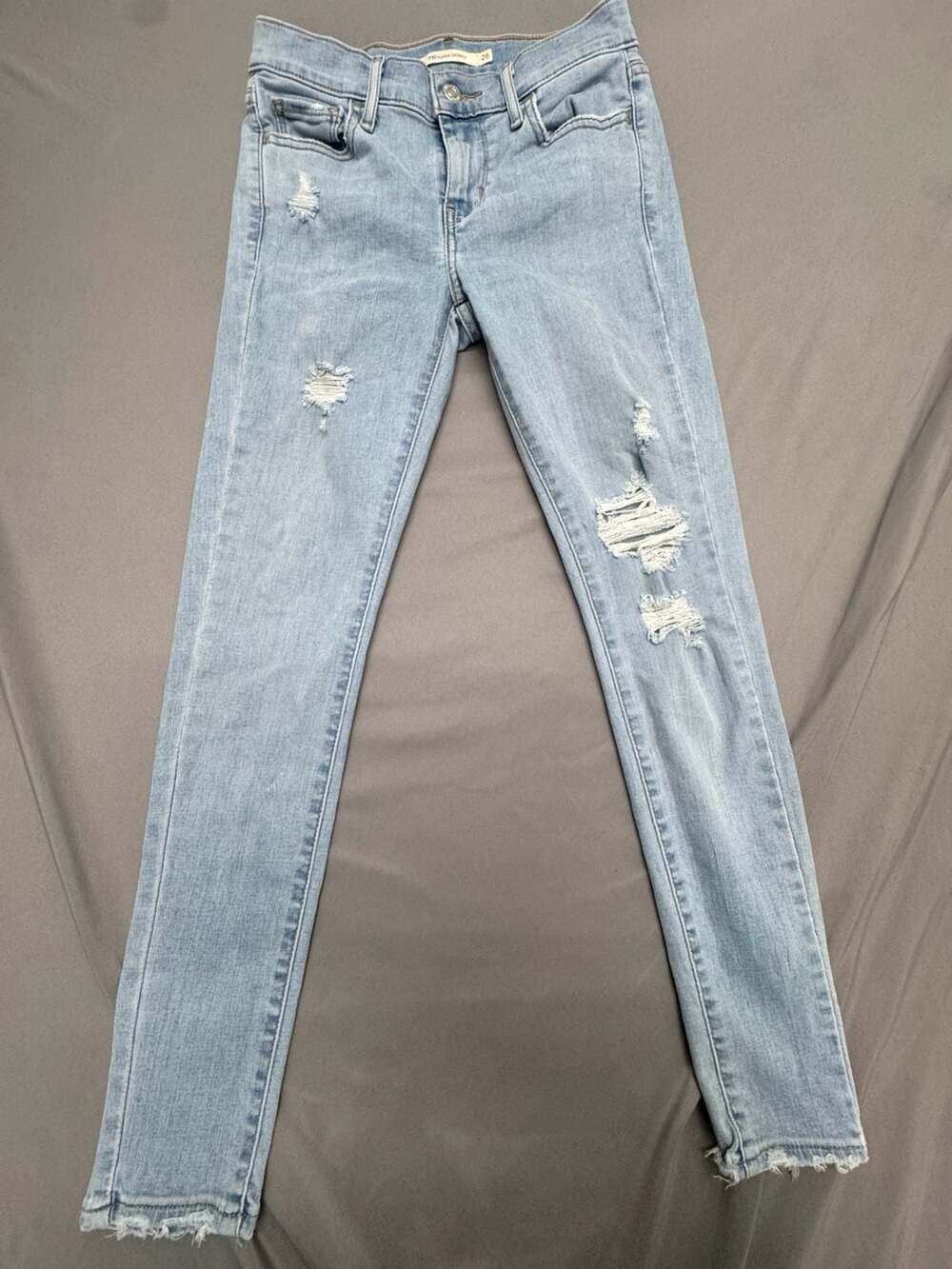 Levi's 710 Super Skinny Jeans Size 26 Light Wash Distressed